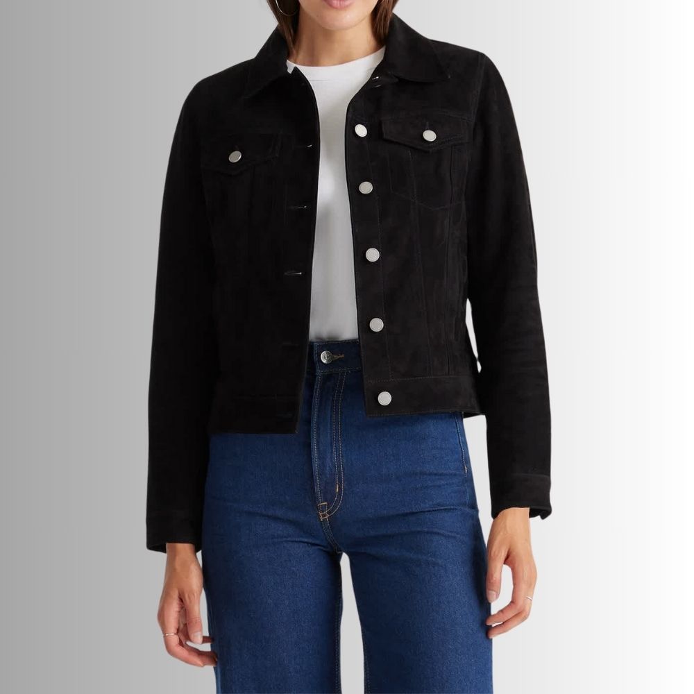 Veste Daim Noir Femme - Camionneuse