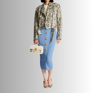 Blouson En Cuir Court Femme - Python