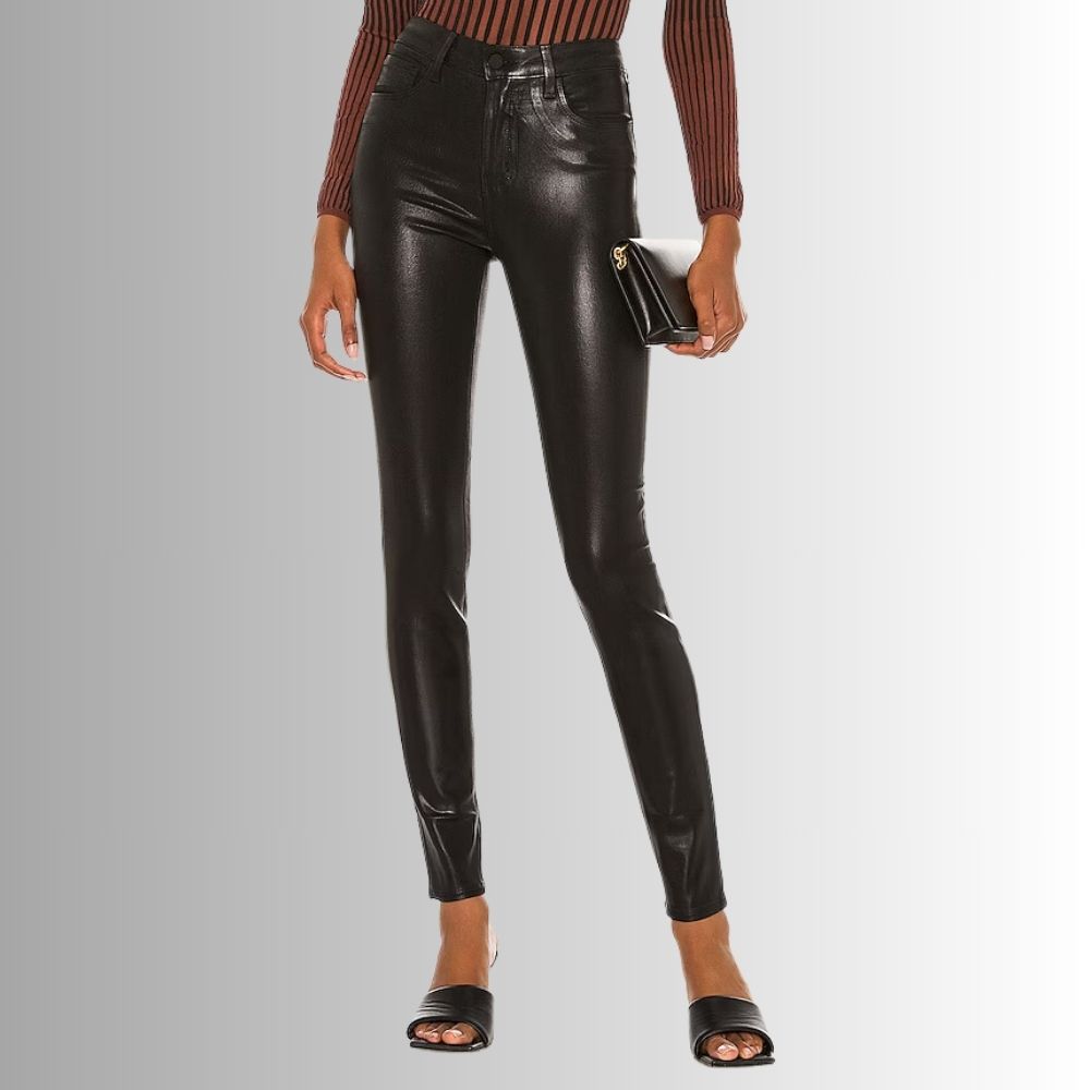 Pantalon En Cuir Noir Femme - Grande Hauteur