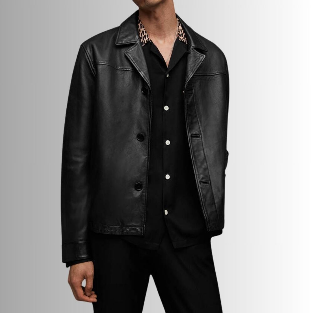 Noir Classic – Veste Cuir Homme Luxe Coupe Ajustée Élégante