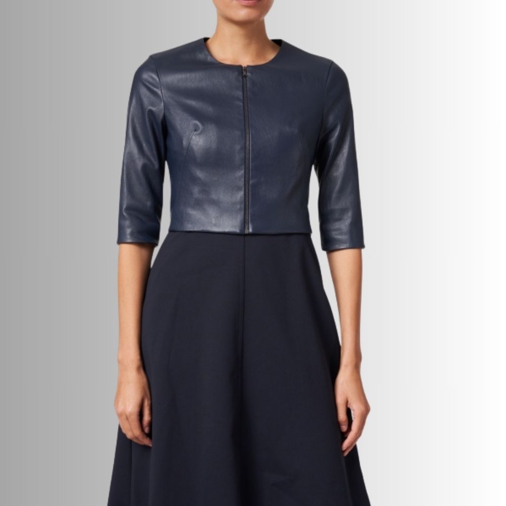 Vest En Cuir Bleu Femme - Bleu