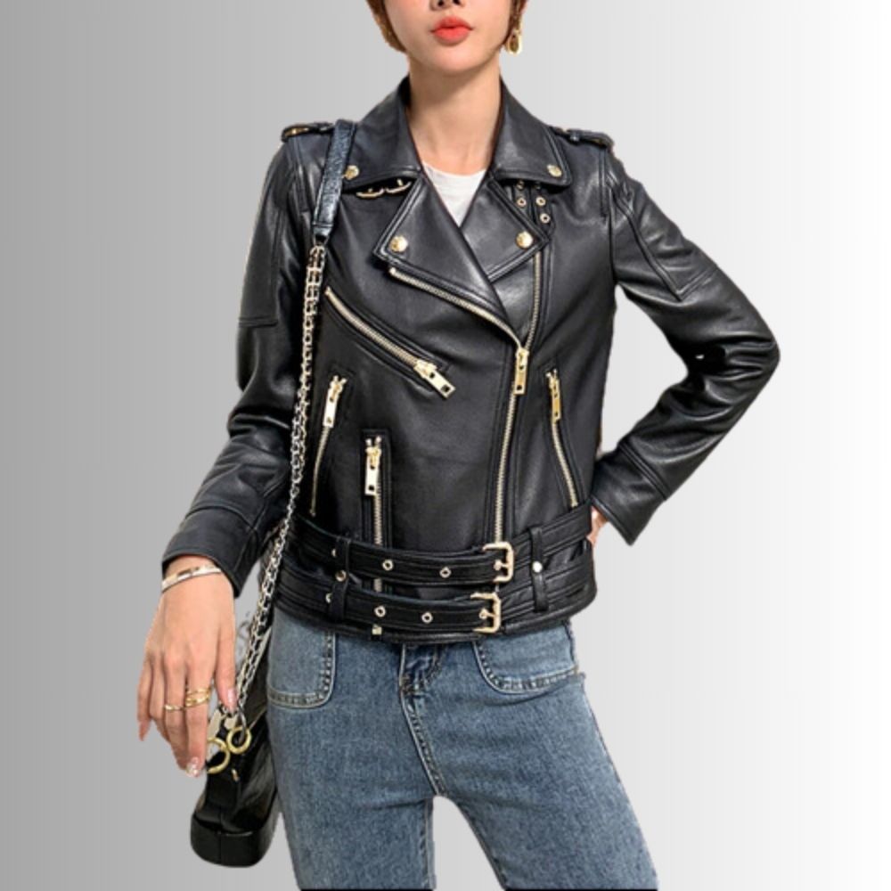 Perfecto Cuir Noir Femme - Cuir d'agneau