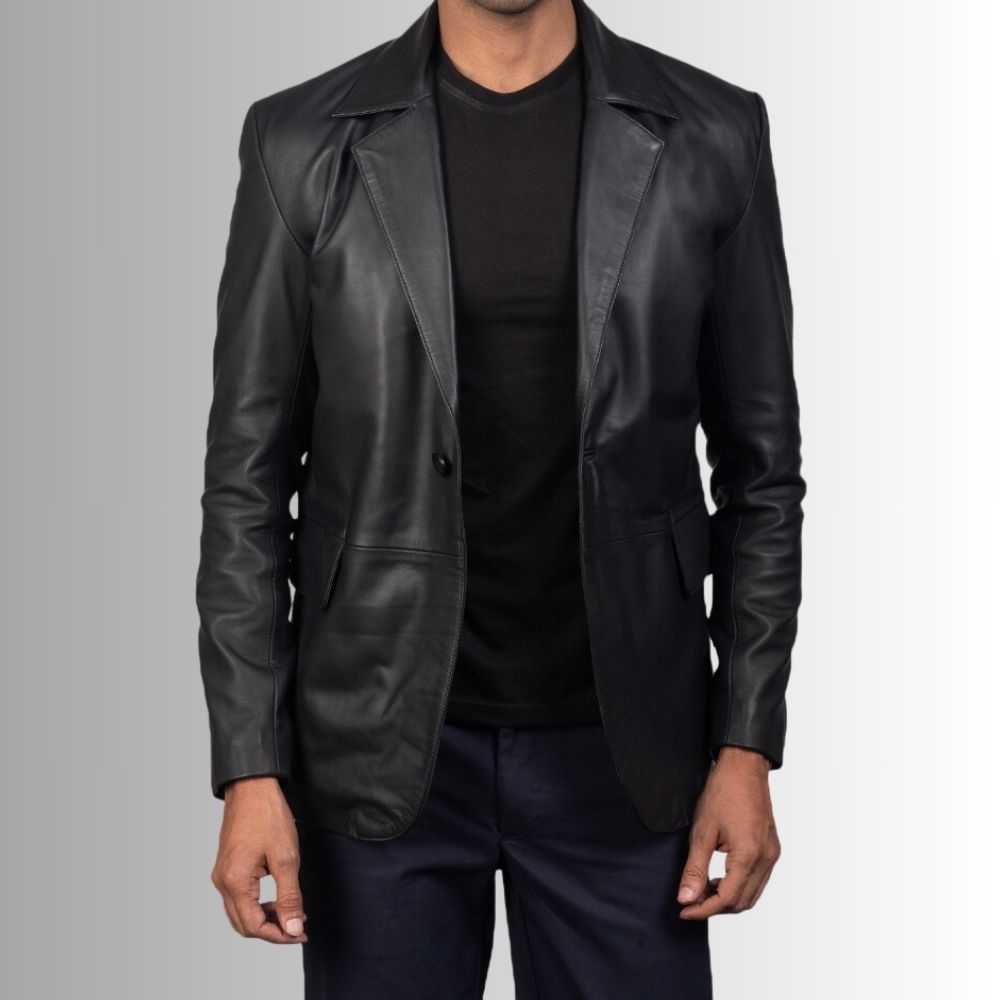Blazer En Cuir Homme Noir - Classe et élégance combinées
