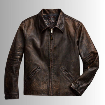 Rust Forge – Veste Cuir Vieilli Homme – Blouson Vintage Pleine Fleur