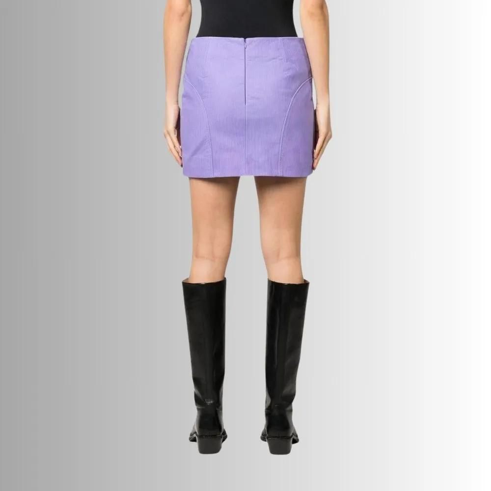 Jupe Courte En Cuir Pour Femme - Violette