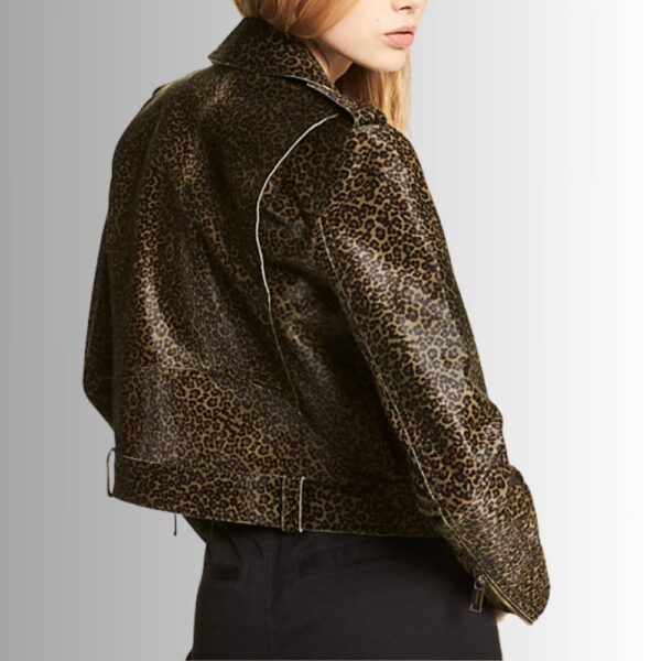 Veste Imprimé Léopard Femme - Style Moto