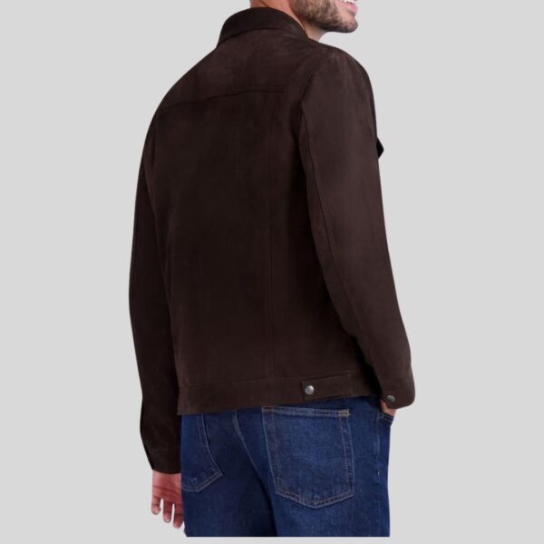 Mocha Ridge – Veste De Camionneur En Daim Marron Foncé pour Homme