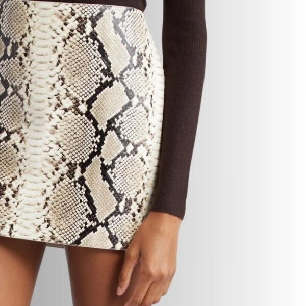 Mini Jupe En Cuir Pour Femme - Python En Relief