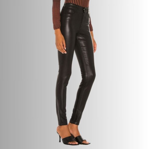 Pantalon En Cuir Noir Femme - Grande Hauteur