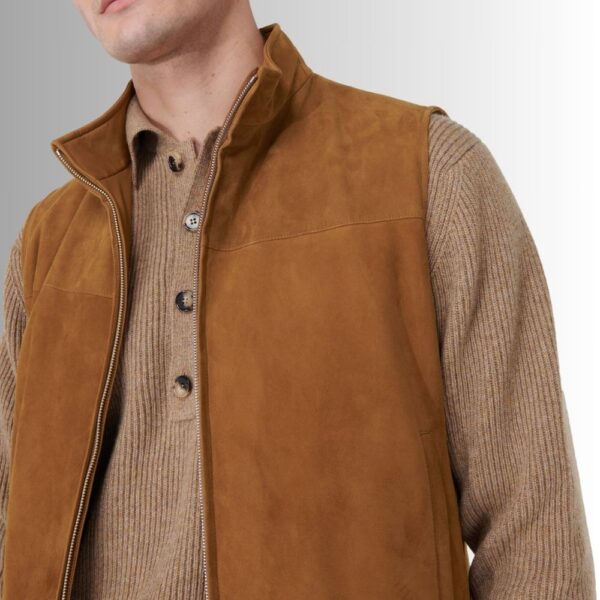 Gilet Daim Marron Pour Homme