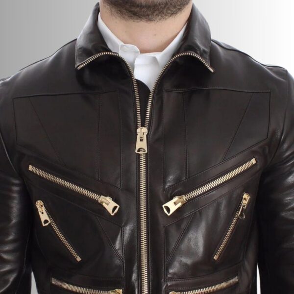 ZipMatrix – Veste Cuir Homme Agneau – Design à Fermetures Multiples