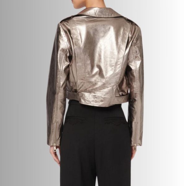 Perfecto Cuir Femme Agneau - Métallique