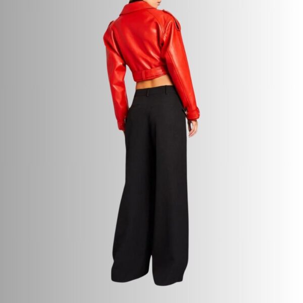 Perfecto Cuir Femme Rouge - Tondue