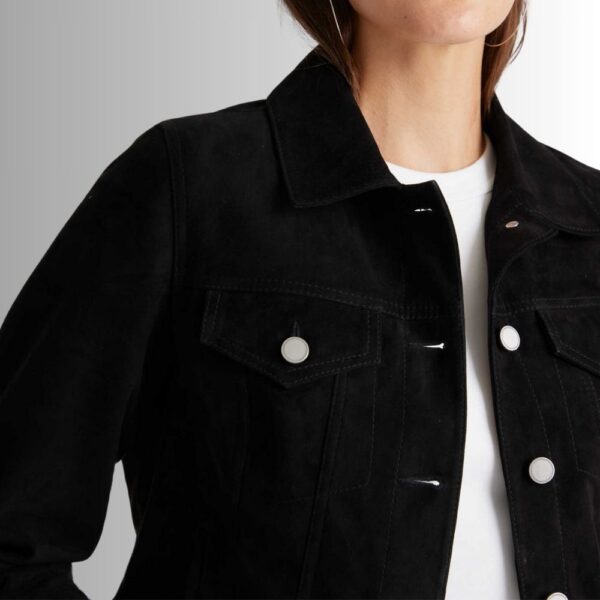 Veste Daim Noir Femme - Camionneuse