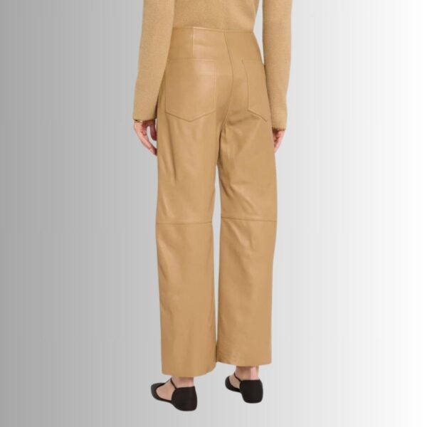 Pantalon Cuir Camel Femme - Panneaux