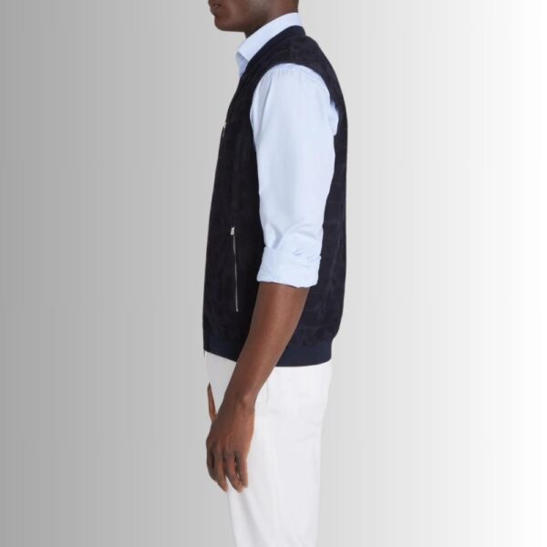 Gilet en daim pour homme - marin