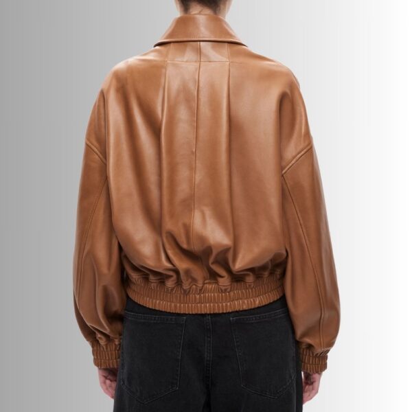 Veste En Cuir Camel Femme - Elle