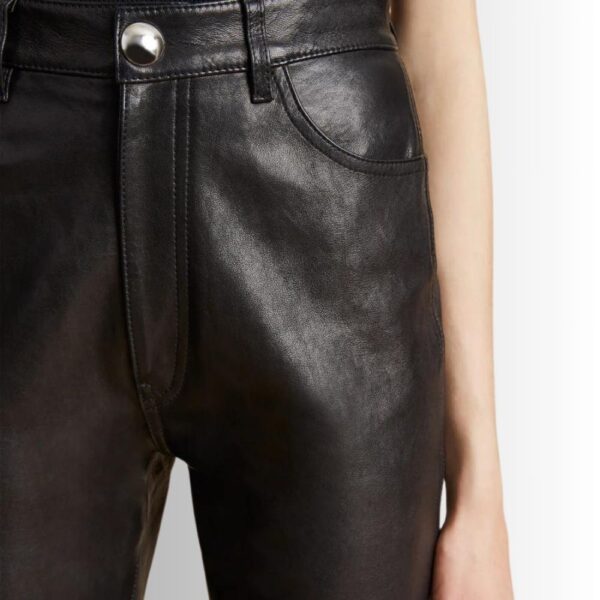 Pantalon Femme En Cuir Noir - Luxueuse