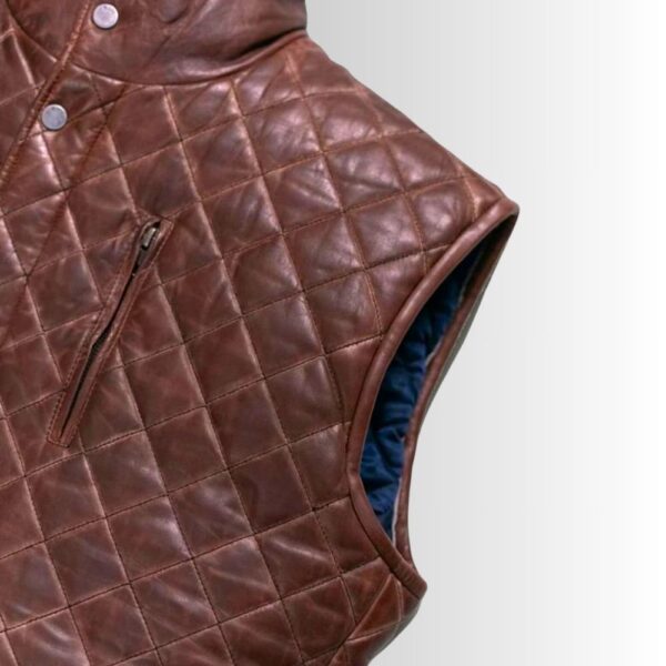 Gilet Sans Manche Matelassé Homme - Style Moderne en Cuir