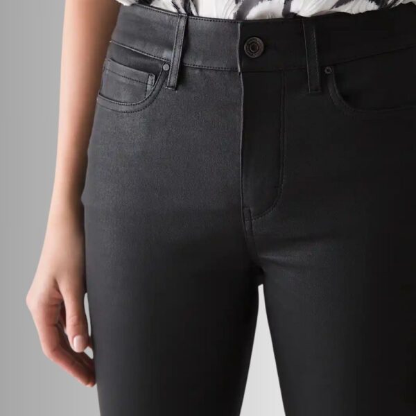 Pantalon Cuir Noir Pour Femme - Coupe Ajustée