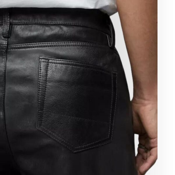 Pantalon en cuir noir homme