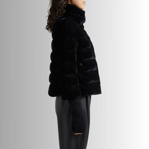 Doudoune Velours Femme Noire – Matelassée Hiver Chic