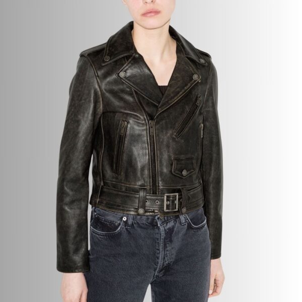 Blouson En Cuir Femme - Effet Vieilli