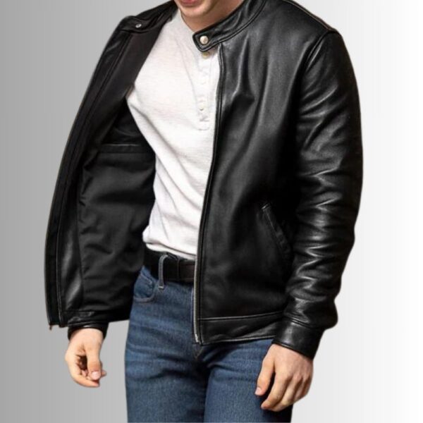 Zippé Noir – Blouson cuir noir homme – Fermeture éclair moderne