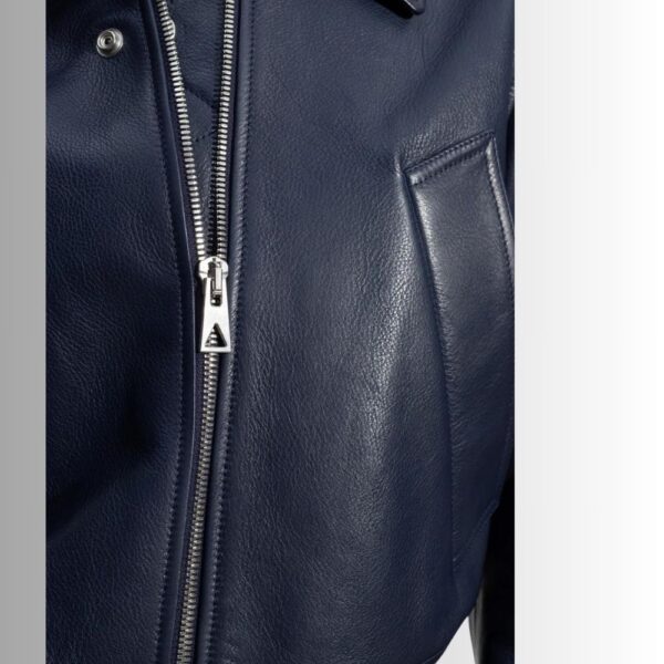 Veste Cuir Bleu Femme - Royale