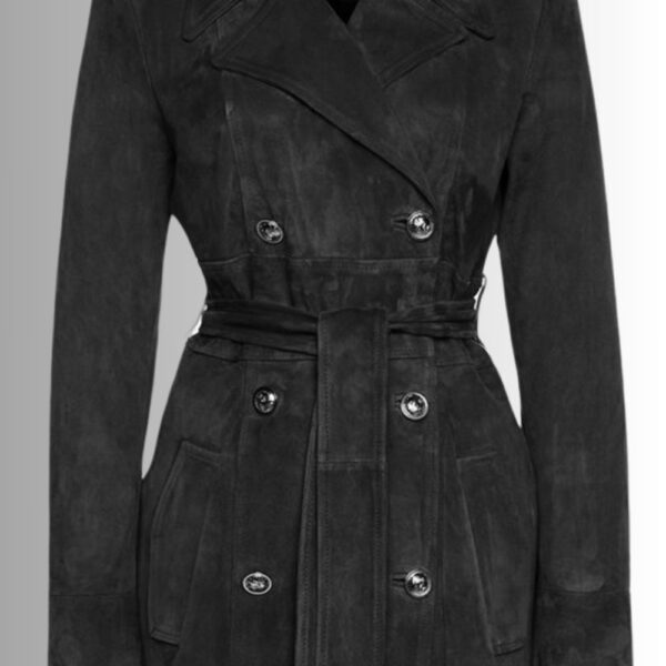 Manteau Long En Daim Noir Femme - Trench Luxe | VESTE FRANÇAISE