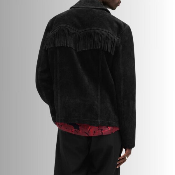 Veste Daim Franges Homme - Noir