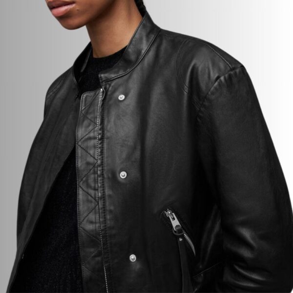 Veste Cuir Agneau Femme - Noir