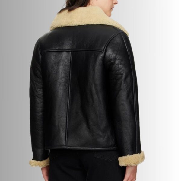 Bombardier Femme Cuir Mouton - Noir