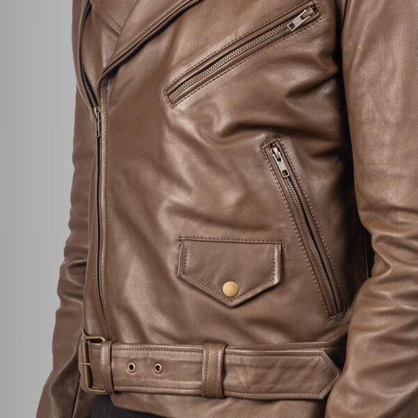 Perfecto Marron Homme - Fermeture éclair Asymétrique