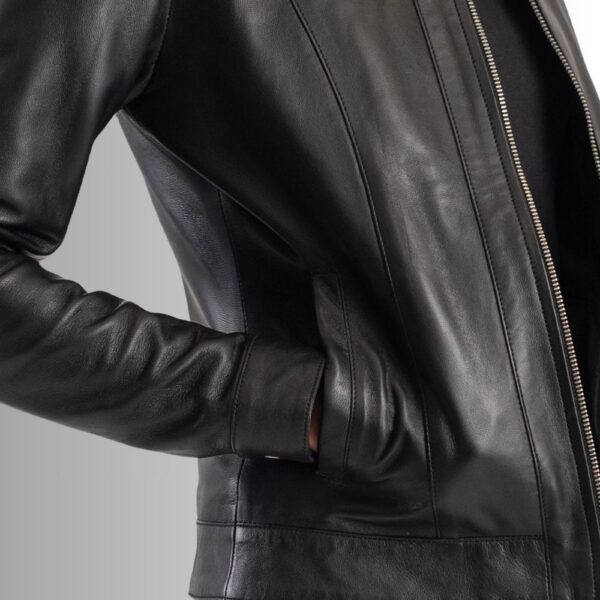 Veste Noir Cuir Femme - Classique