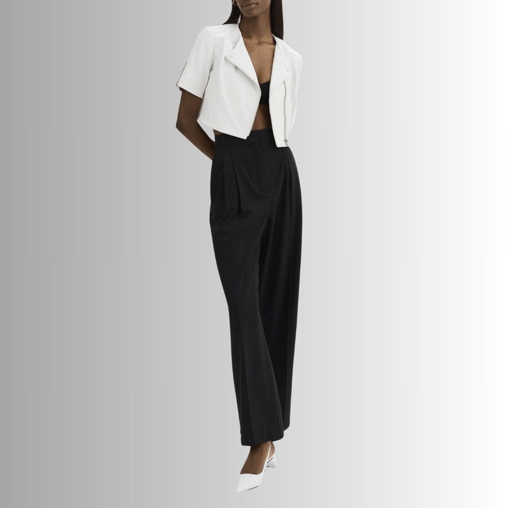 Veste Cuir Blanc Femme - Style Motard