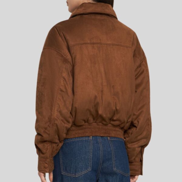 Hazel Fall – Blouson Femme en Daim de Chèvre Marron