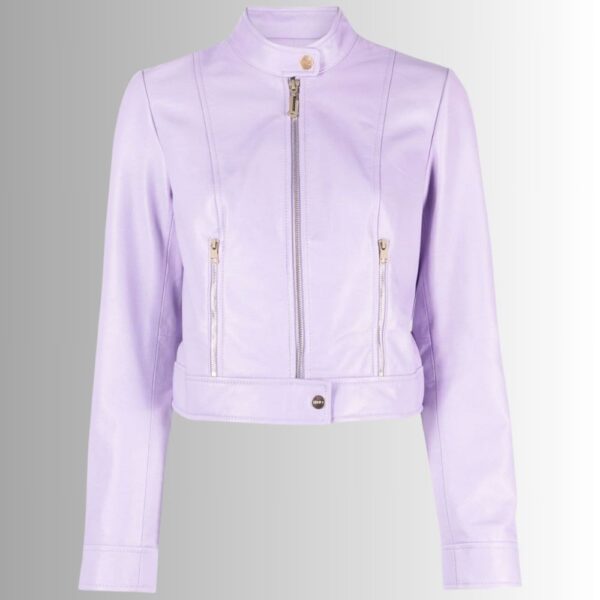 Veste En Cuir Femme Violet Lavande en Agneau