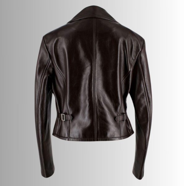 Blouson En Cuir Marron Style Motard – Cuir Véritable