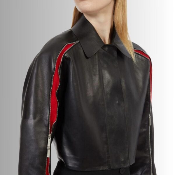 Veste Courte Noire Femme - Noir &amp; Rouge