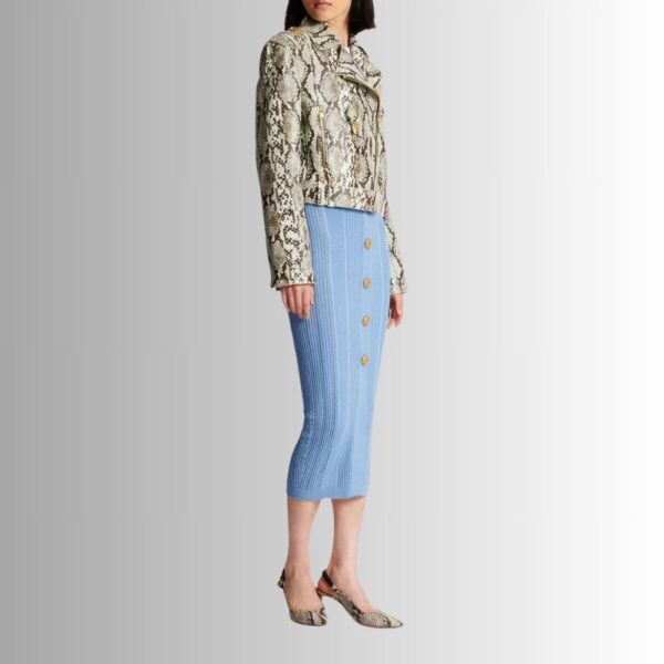 Blouson En Cuir Court Femme - Python