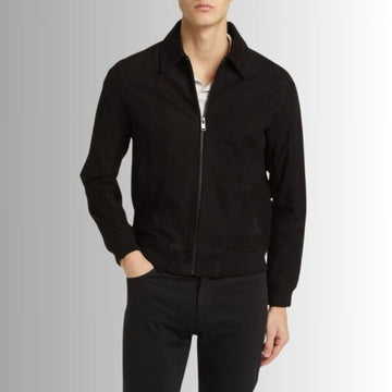 Veste Daim Homme Noir - Édition Classique