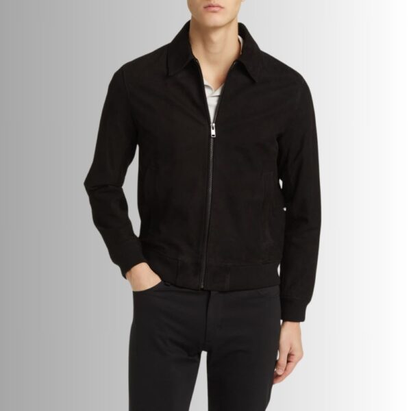 Veste Daim Homme Noir - Édition Classique