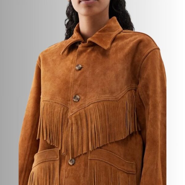 Veste Daim Franges Femme