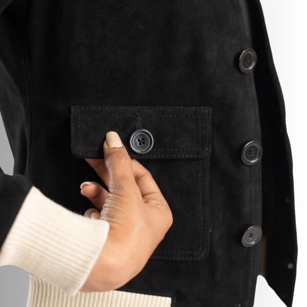 Veste En Daim Noire Femme - A1