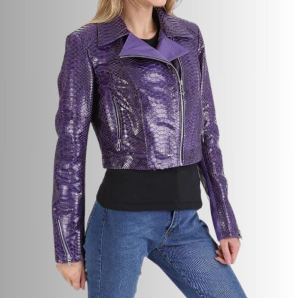 Blouson Violet Femme - Cuir d'agneau