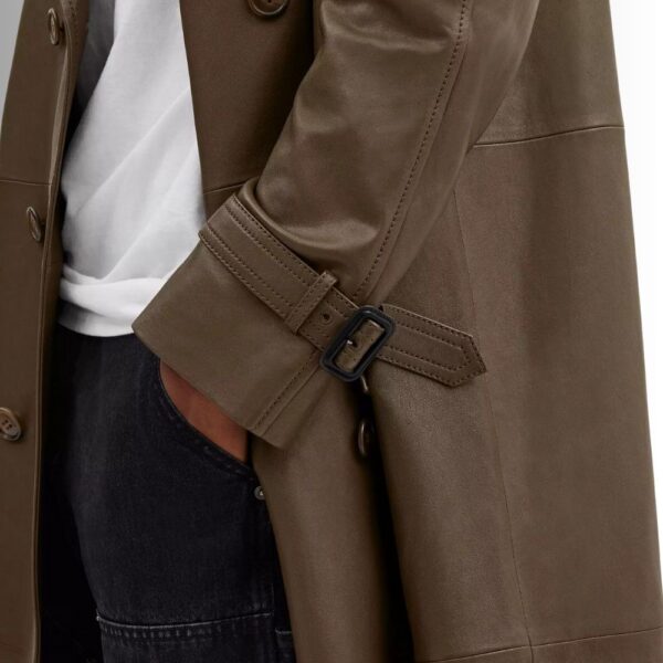 Manteau Cuir Vert Olive Homme - Style Élégant et Robuste