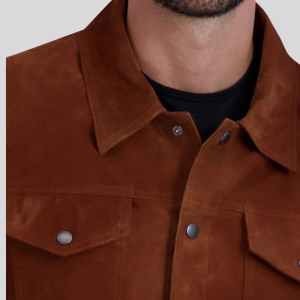 Sierra Oak – Veste Camionneur en Daim Marron pour Homme
