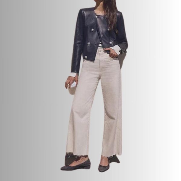 Veste Cuir Bleu Marine Femme - Winslow