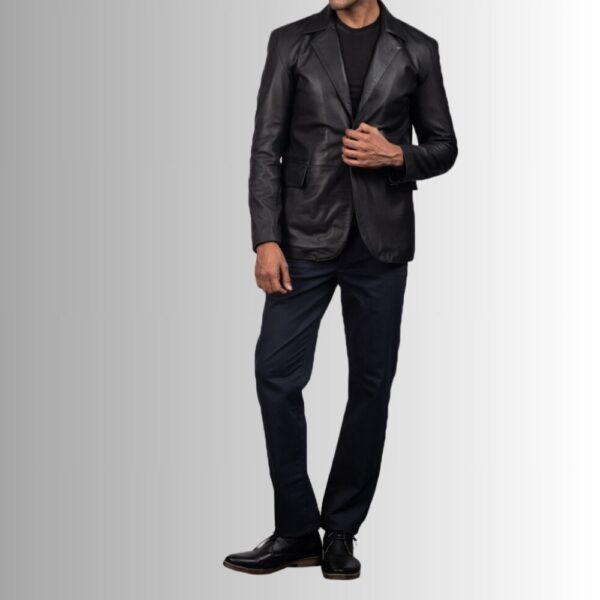 Blazer En Cuir Homme Noir - Classe et élégance combinées